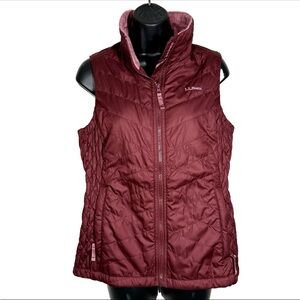 LL Bean Fleece Lined Quilted Vest Women S Burgundy
Primaloft Hi loft lightweight